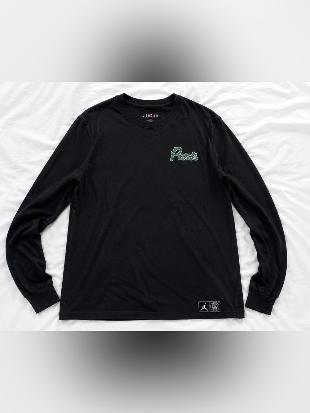 Nike Jordan PSG Paris Long Sleeve Shirt Men’s [Large] Black Graphic Soccer Top